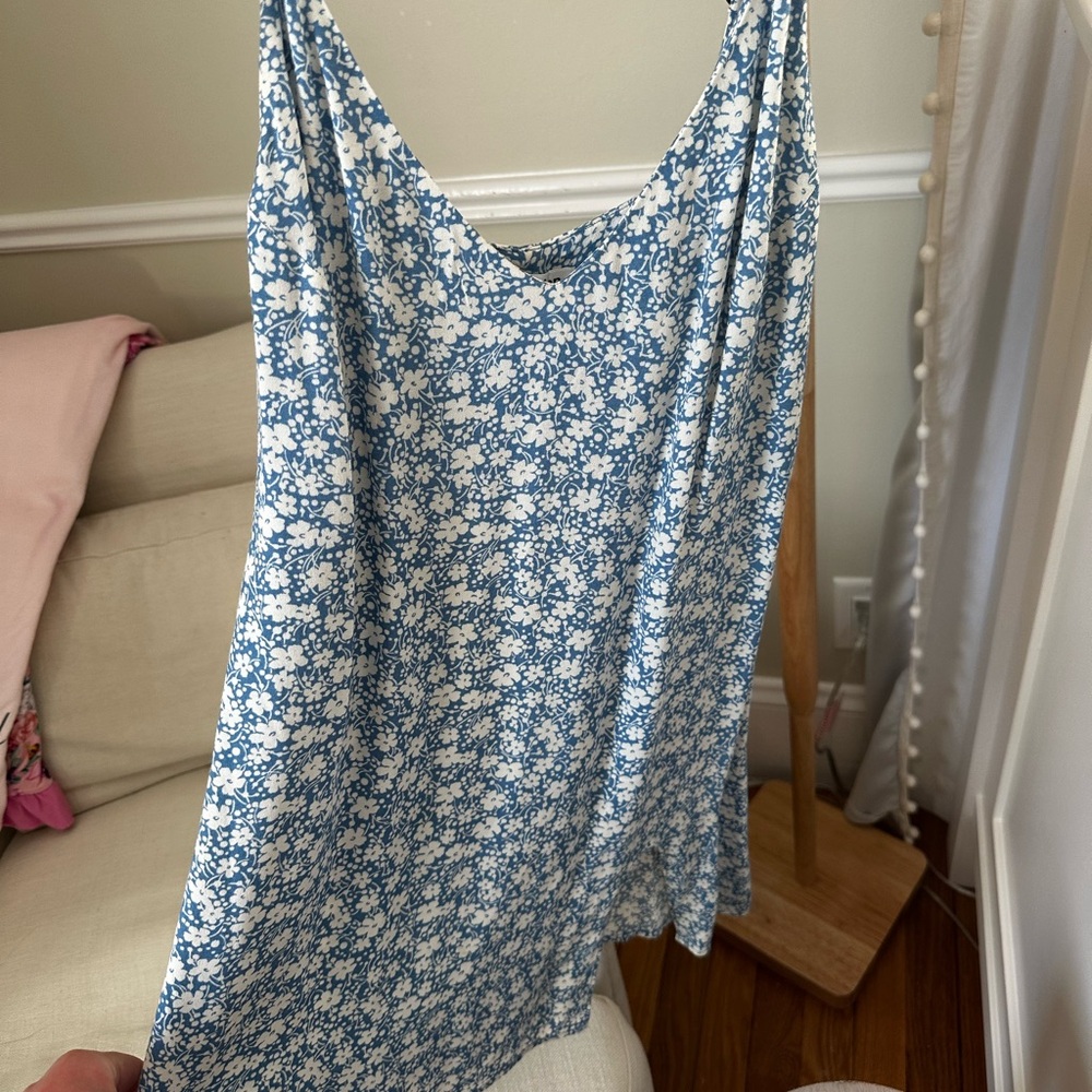 Reformation Blue and White Floral Midi Dress